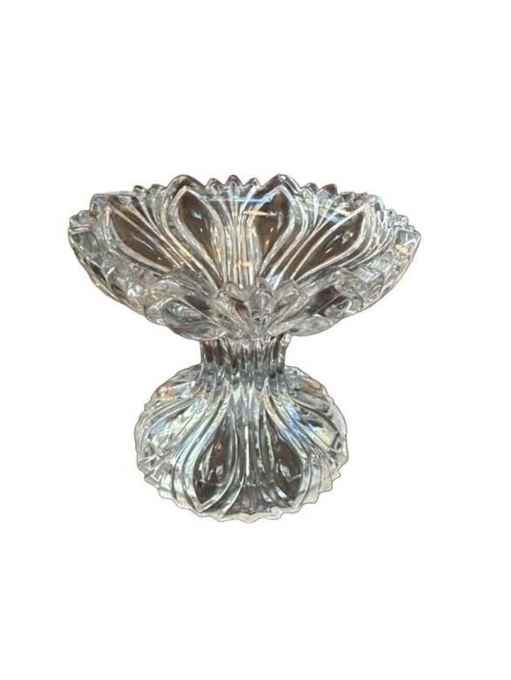 Mikasa Belle Epoque Thick Crystal Pedestal Bowl Swirled Wave Design